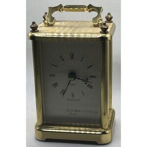 Vintage Brass Lionel Peck London Carriage Clock Made in Germany 5"x3.5" WORKS!